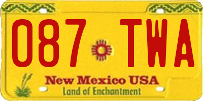 NM license plate 087TWA