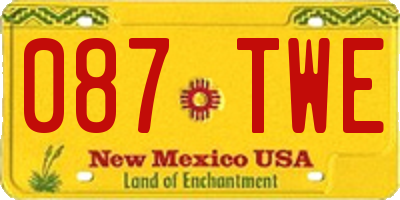 NM license plate 087TWE