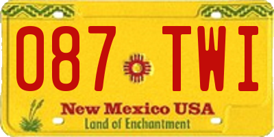 NM license plate 087TWI