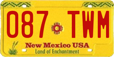 NM license plate 087TWM