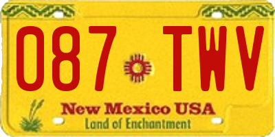 NM license plate 087TWV