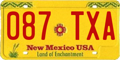 NM license plate 087TXA