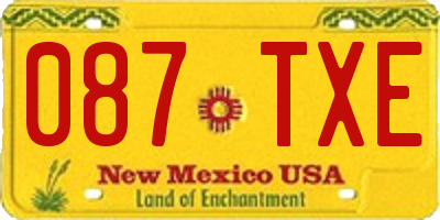 NM license plate 087TXE