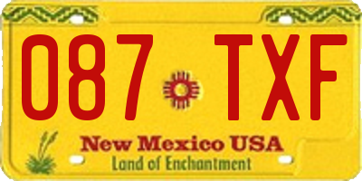 NM license plate 087TXF