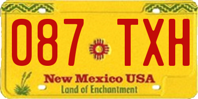 NM license plate 087TXH