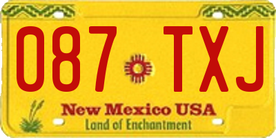 NM license plate 087TXJ