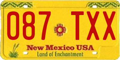 NM license plate 087TXX