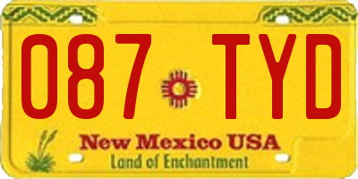 NM license plate 087TYD