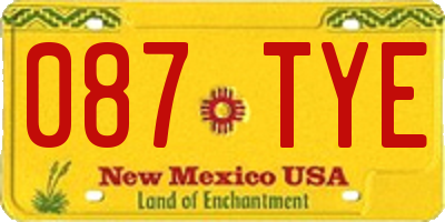 NM license plate 087TYE