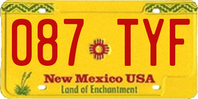 NM license plate 087TYF