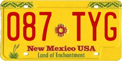 NM license plate 087TYG