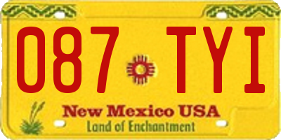NM license plate 087TYI