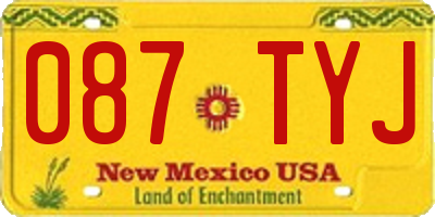 NM license plate 087TYJ