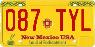 NM license plate 087TYL