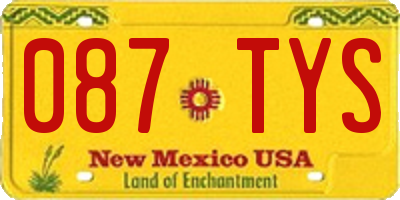 NM license plate 087TYS