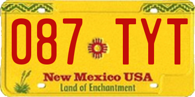NM license plate 087TYT
