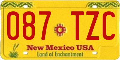 NM license plate 087TZC