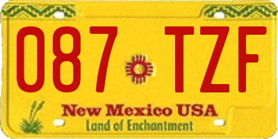 NM license plate 087TZF