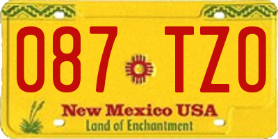 NM license plate 087TZO