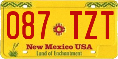 NM license plate 087TZT