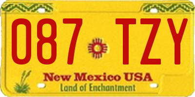 NM license plate 087TZY