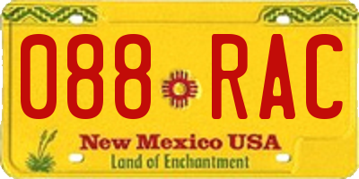 NM license plate 088RAC