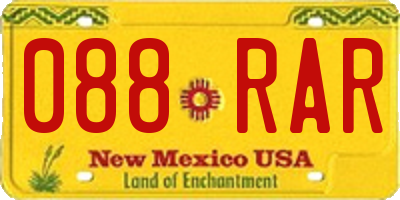 NM license plate 088RAR