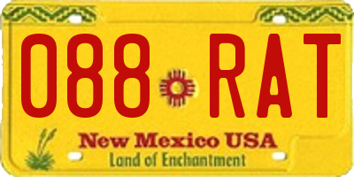 NM license plate 088RAT
