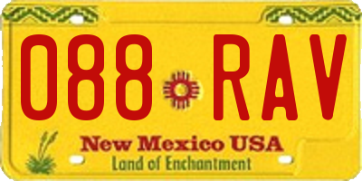 NM license plate 088RAV