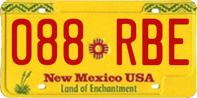 NM license plate 088RBE