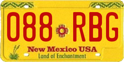 NM license plate 088RBG