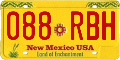 NM license plate 088RBH