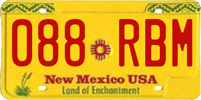 NM license plate 088RBM