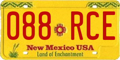 NM license plate 088RCE