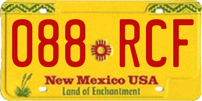 NM license plate 088RCF