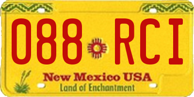 NM license plate 088RCI