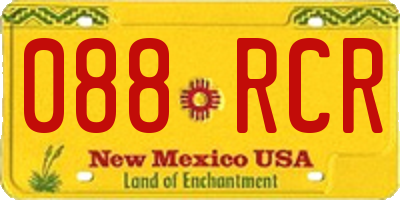 NM license plate 088RCR