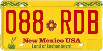 NM license plate 088RDB