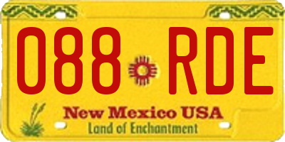 NM license plate 088RDE