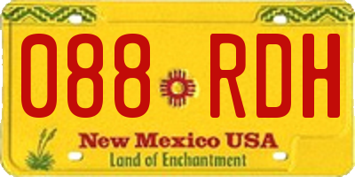 NM license plate 088RDH