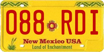 NM license plate 088RDI
