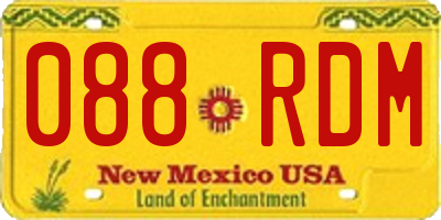 NM license plate 088RDM