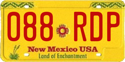 NM license plate 088RDP