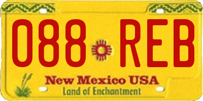 NM license plate 088REB