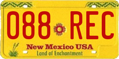 NM license plate 088REC
