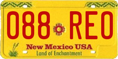 NM license plate 088REO