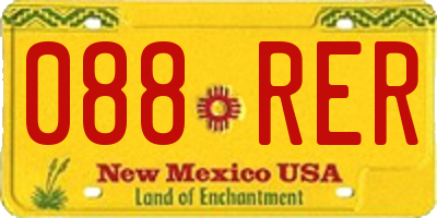 NM license plate 088RER