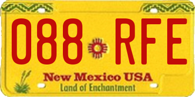 NM license plate 088RFE