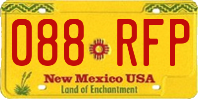 NM license plate 088RFP