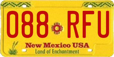 NM license plate 088RFU